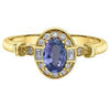 Yellow Gold Tanzanite, White Sapphire, Diamond Ring.
