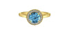 Yellow Gold Diamond, Blue Topaz, With Natural Earth Mined Accent Diamonds Ring.