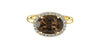 Yellow Gold Smokey Quartz, Diamond Ring.