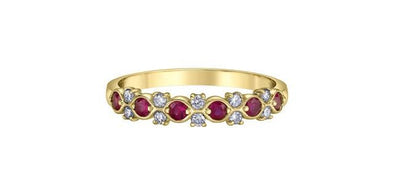 Yellow Gold Ruby, Diamond Ring.