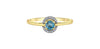 Yellow Gold Blue Topaz, Diamond Ring.