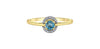 Yellow Gold Blue Topaz, Diamond Ring.