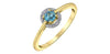 Yellow Gold Blue Topaz, Diamond Ring.