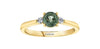 Yellow Gold Green Sapphire, Canadian Diamond Ring.