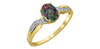 Yellow Gold Mystic Topaz, Diamond Ring.