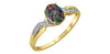 Yellow Gold Mystic Topaz, Diamond Ring.