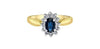 Yellow Gold, White Gold Blue Sapphire, Diamond Ring.
