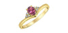 Yellow Gold Pink Tourmaline, Diamond Ring.