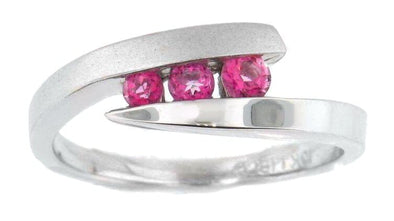 White Gold Pink Topaz Ring.