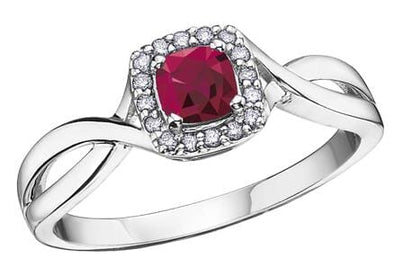 White Gold Ruby, Diamond Ring.