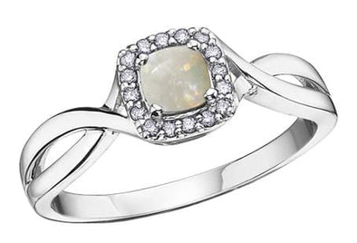 White Gold Opal, Diamond Ring.