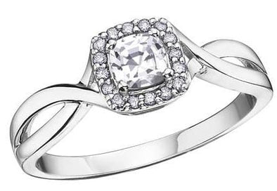 White Gold White Zircon, Diamond Ring.