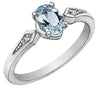 White Gold Aquamarine, Diamond Ring.