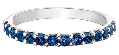 White Gold Created Blue Sapphire Band.