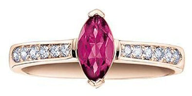 Rose Gold Pink Tourmaline, Diamond Ring.