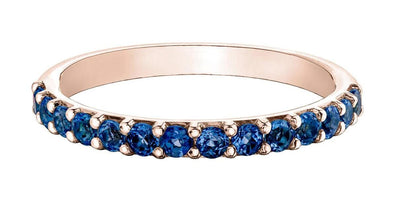 Rose Gold Created Blue Sapphire Band.