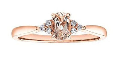 Rose Gold Morganite, Diamond Ring.