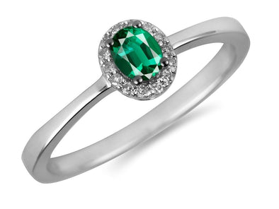 White Gold Emerald, Diamond Ring.