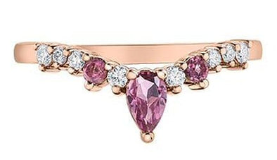 Rose Gold Pink Tourmaline, Diamond Ring.
