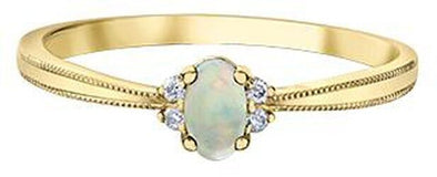 Yellow Gold Opal, Diamond Ring.