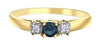 Yellow Gold Blue Sapphire, Diamond Ring.