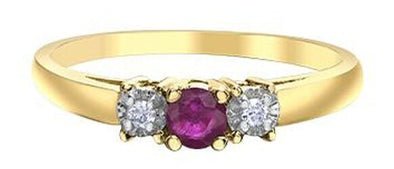 Yellow Gold Ruby, Diamond Ring.