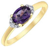 Yellow Gold Amethyst, Diamond Ring.