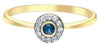 Yellow Gold Diamond, Blue Sapphire Ring.