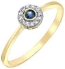 Yellow Gold Diamond, Blue Sapphire Ring.