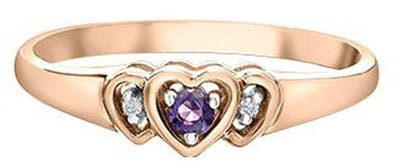 Rose Gold Amethyst, Diamond Ring.