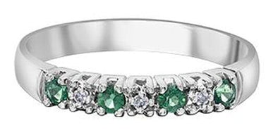 White Gold Diamond, Emerald Ring.