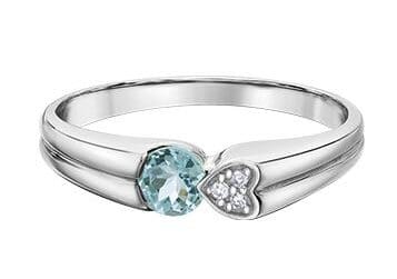 White Gold Aquamarine, Diamond Ring.