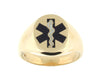 Yellow Gold "Paramedic" Mens Ring. 4.0mm Wide.