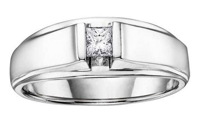 White Gold Diamond Mens Ring.