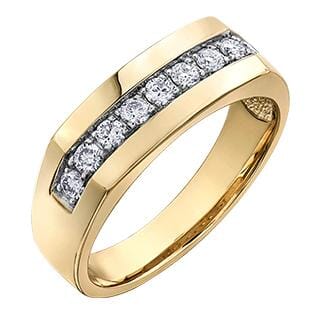 Yellow Gold Diamond Mens Ring.