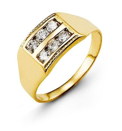 Yellow Gold Baby / Childrens Cubic Zirconia Ring