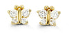 Yellow Gold Baby / Childrens Cubic Zirconia Butterfly Screwback Earring