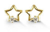 Yellow Gold Baby / Childrens Cubic Zirconia Star Screwback Earrings.