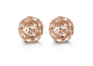 Yellow Gold Baby / Childrens Cubic Zirconia Peach Stud Earring