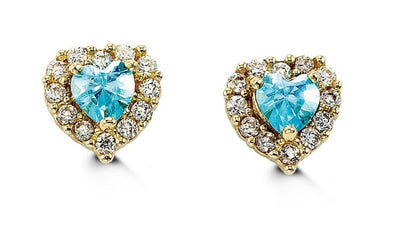 Yellow Gold Baby / Childrens Heart Screwback Earrings.