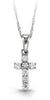 White Gold Baby / Childrens Cubic Zirconia Cross Pendant Necklace.