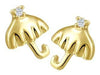 Yellow Gold Baby / Childrens Diamond "Umbrella" Stud Earrings.