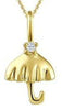 Yellow Gold Baby / Childrens Diamond "Umbrella" Pendant Necklace.