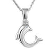 White Gold Baby / Childrens Diamond "Dolphin" Pendant Necklace.