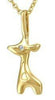 Yellow Gold Baby / Childrens Diamond "Giraffe" Pendant Necklace.