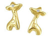 Yellow Gold Baby / Childrens Diamond "Giraffe" Stud Earrings.