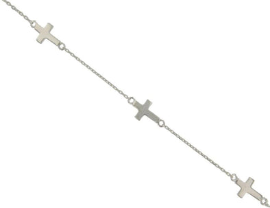 White Gold Cross Link Bracelet.