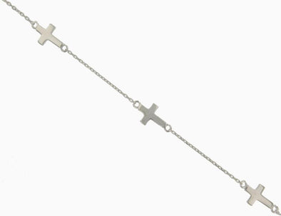 White Gold Cross Link Bracelet.