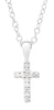Sterling Silver Cubic Zirconia Baby / Childrens Cross Pendant Necklace..