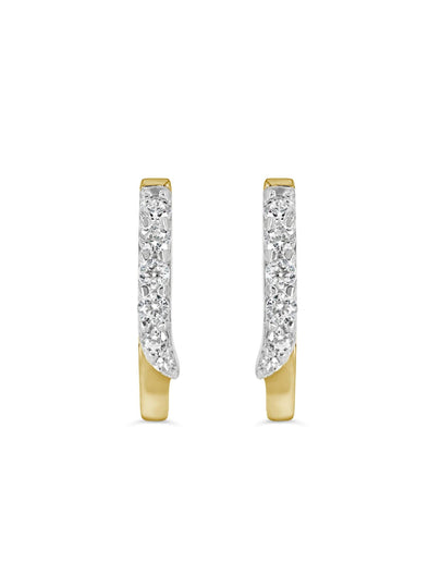Yellow Gold Baby / Childrens Cubic Zirconia Huggie Earrings.